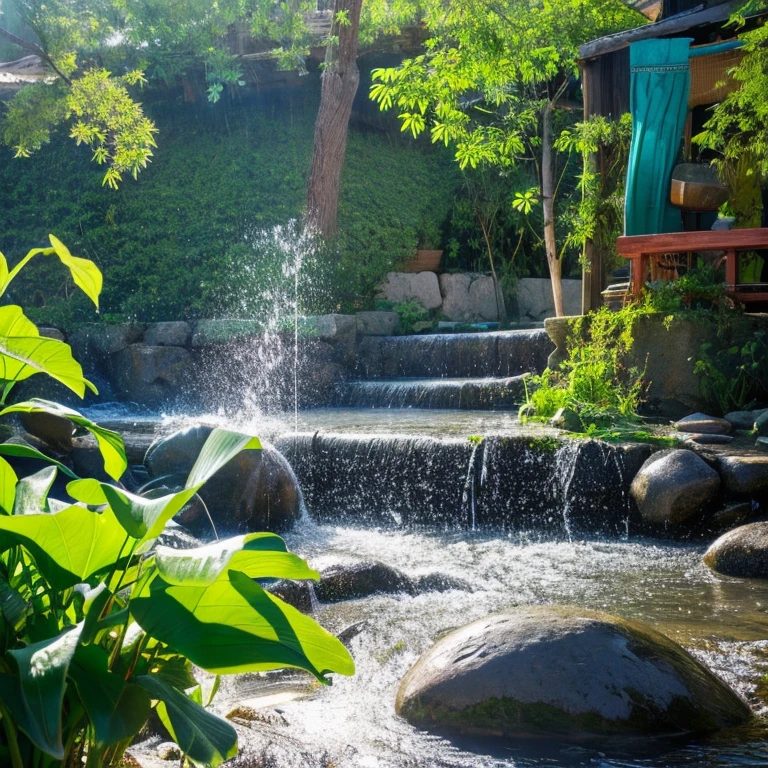 gushing water　the wind that brings happiness　A blessed land rich in nature　Ayuchi　The shapes of things are melting　Farbe、Textiles made with sound