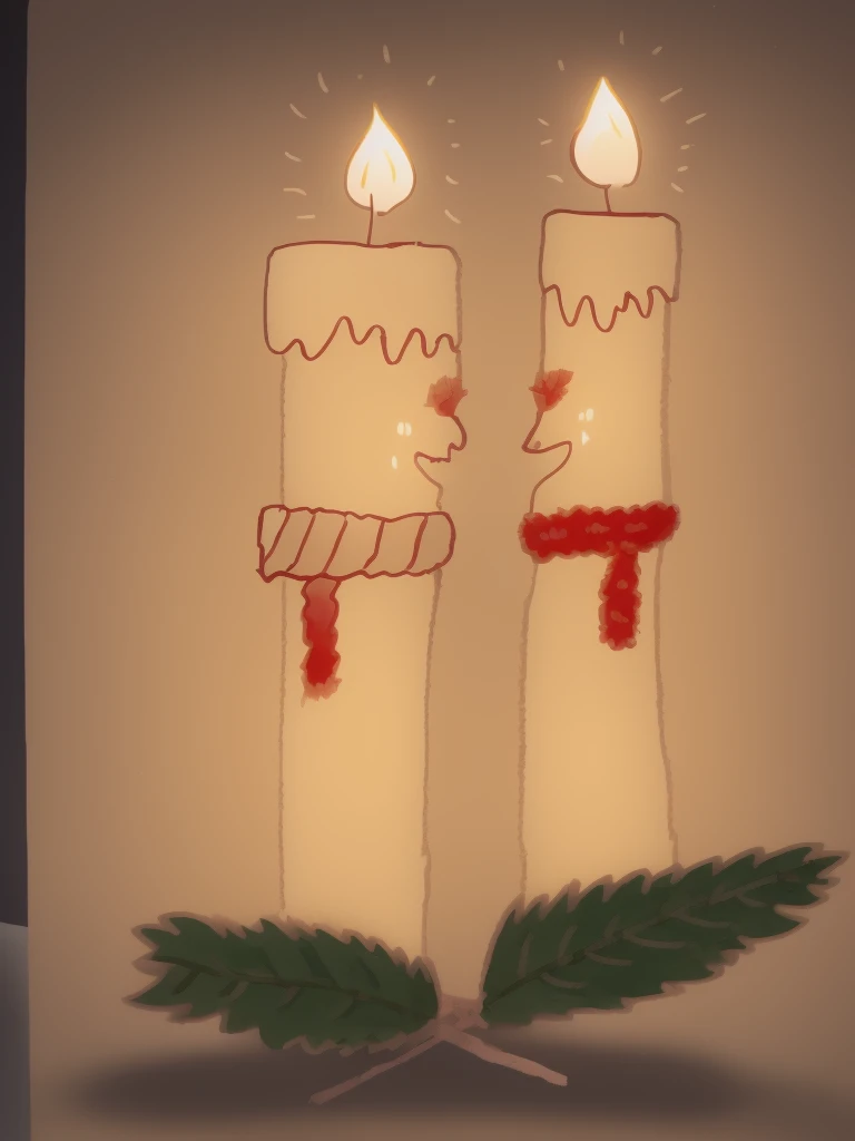 Two candles facing each other that can't wait for Christmas