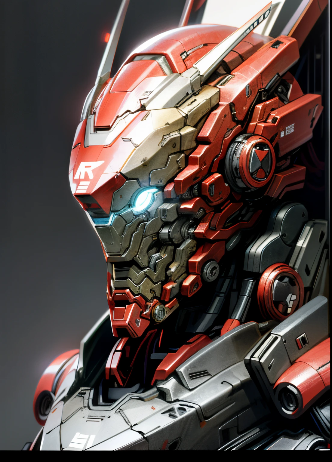 Android like marvel's war-machine, Cyberpunk, 8k, with helmet like ironman, with armor full white and black color