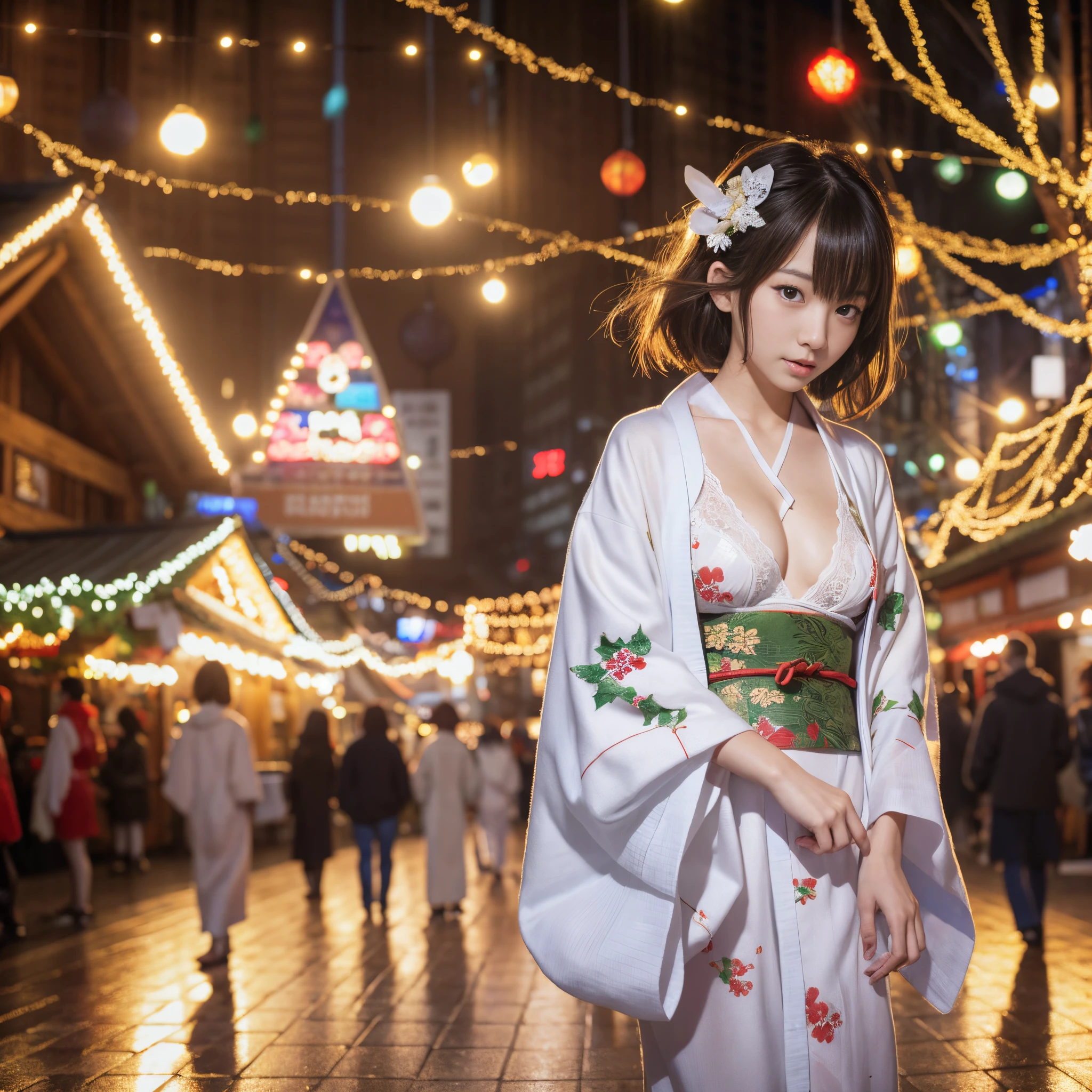 White and Red, ExtremelyDetailed(((GroupPhoto of KAWAII Girls in White Fundoshi:1.37) and Sarasi Bandage) at Hakata Gion Ymakasa), {(Standing Full Body:1.2)|(from below:1.2)}, {Different types of hair colors|Braid Hair with bun|OKAPPA}, (Detailed KAWAII face, Detailed Radiant PearlSkin with Transparency), {FlowerHairpins | White Happi-Coat with Red Obi-Belt | FoldingFan |(Childish:1.2)|(Gigantic Cleavage:1.2)|(Underboob:1.2)|((Assfocus)Roundly TinyButts)}, (((Bare-Legs, No-Leg-Wear))) BREAK (Acutance:0.85), {Flowers | Downtown|BustlingStreet|(Passerby schoolgirls)| Lanterns | neon | Illuminations | Haze}, {(Dazzling Bullard ColorfulLights)|(Red clouds)}, MysticSight, {:p|:d|laugh|sparkle|joyful|delighted}, DuskSky with ((Dazzling RainbowColor Particles (BokeH))), SFW,