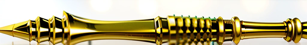 Um cajado dourado, cabo de machado, foice, cylindrical stick, brilhante, dourado, long in golden and shiny cylindrical shape, ouro, brass, 8k, disco Rigido, maintain proportion, high resolution details, hi resolution, digital render, Scifi, Artefato JPEG, high resolution, cabo, cabo de machado, cabo de foice, clindrical handle