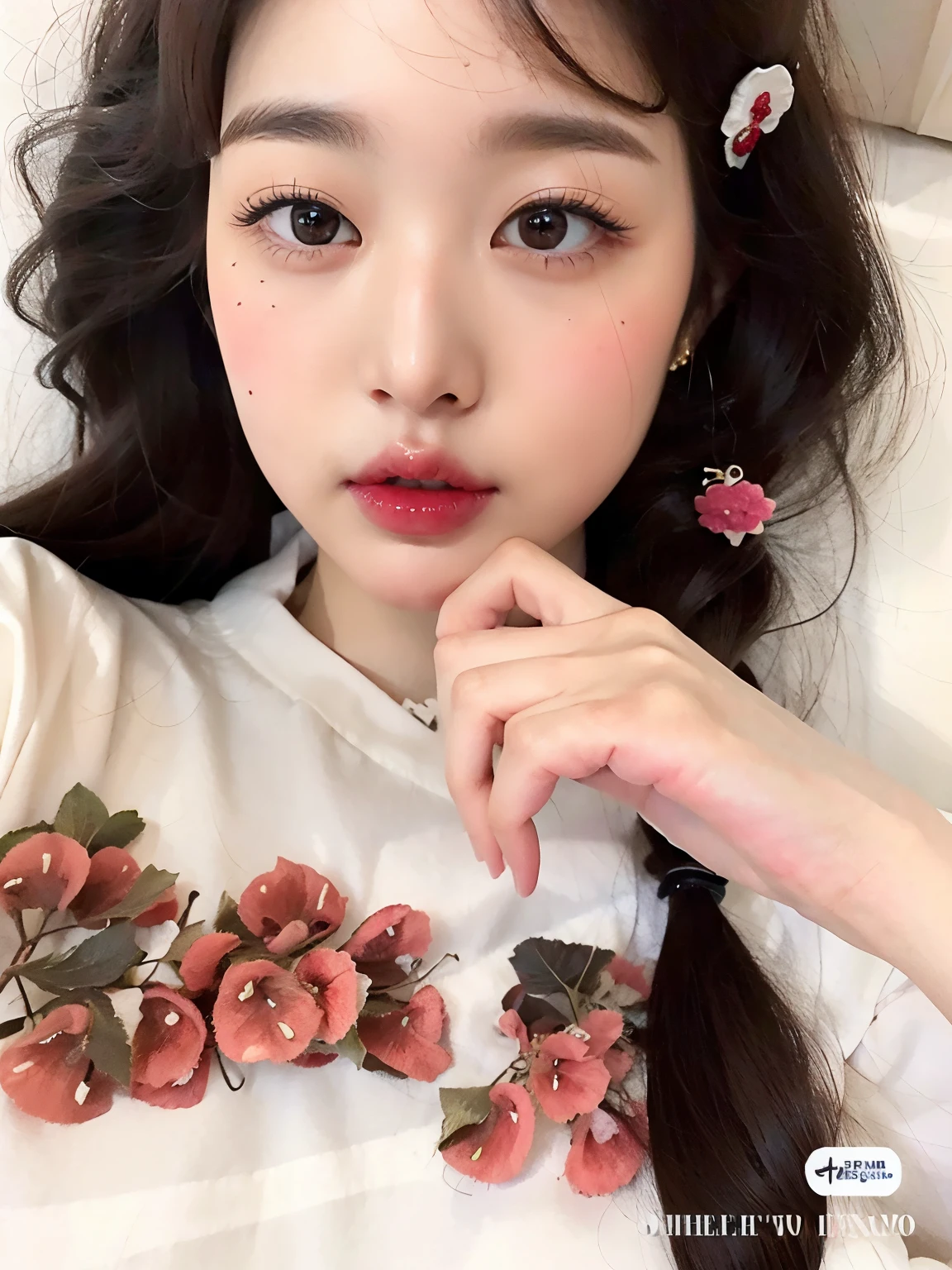 Un primer plano de una persona con cabello largo y una camisa blanca, Retrato realista kawaii, ulzzang, Linda cara de anime natural, Hermosa Delphine, Hermosa cara de chicas japonesas, maquillaje coreano popular, maquillaje popular de Corea del Sur, kawaii aesthetics, Linda chica kawaii, chica linda-fina-cara, Wan adorable cara coreana, Beautiful aesthetic face, young cute wan asian face
