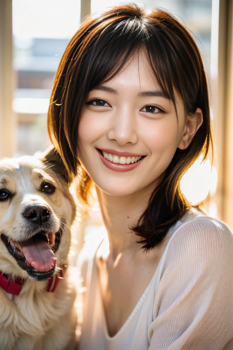 (8K, Hyper Raw Photo, Hyperphotoreality:1.4), (ultra best quality:1.4), (masutepiece:1.2), (hyper realisitic:1.2), (hyper detailed illustration:1.4), (highly intricate detail:1.1), (very high res:1.1), Illustration, Dog Photos, 1Dog,