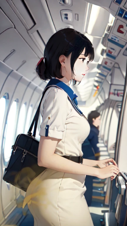 ((velocity)),Attacked by farts, (((Women farting))),(girl farting while serving passengers )),velocity,)(a female air hostess),(wearing a flight attendant dress),(side view )) (short blackhair),(Asian woman),(airplane),(masterpiece:1.2、top-quality, best-quality)、(the Extremely Detailed CG Unity 8K Wallpapers、ultra-detailed、Best Shadows)、(细致背景)、(The best lighting、extremely delicate and beautiful)、depth of fields、1girl in、独奏、upward looking gaze、