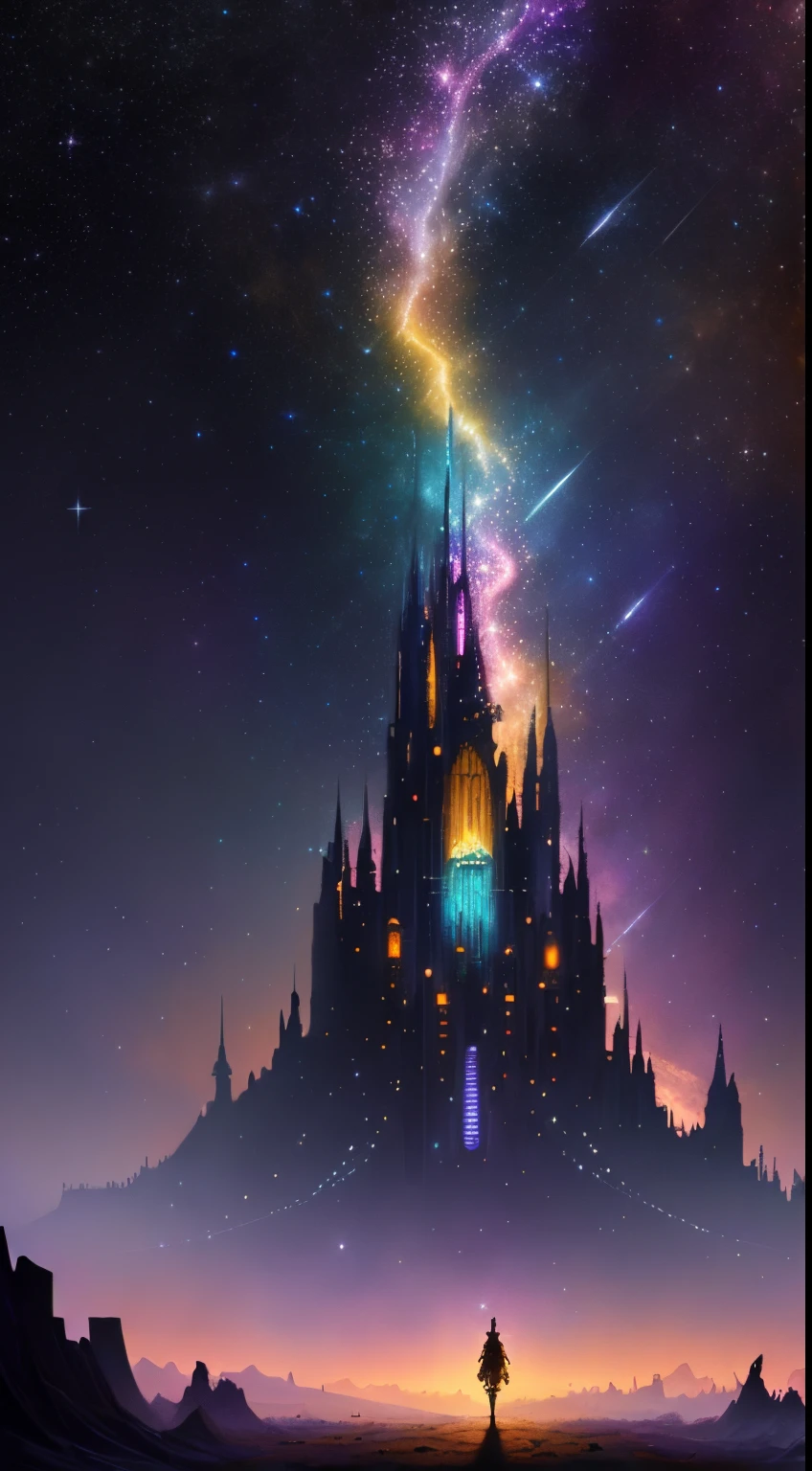 (Starlight Art:1.5),Dreams of happiness,Bright starlight,bismuth,is very beautiful,inspiring,Iridescent,Suggestive digital art,lavishly decorated,Bio-luminescence,ellegance,Picturesque,hyper-detailing,Exquisite;复杂、surreal concept art,aesthetics,Fluency,complex abstract starry sky,professional,tmasterpiece,8K,UHD resolution,Best quality at best,Epic surrealism,epic happy fantasy,epic starlight art,Epic future science fiction art,Epic starlight digital illustration