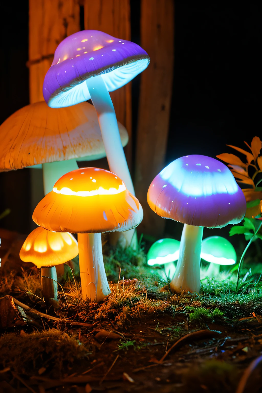 Glowing mushrooms，Best quality at best，tmasterpiece