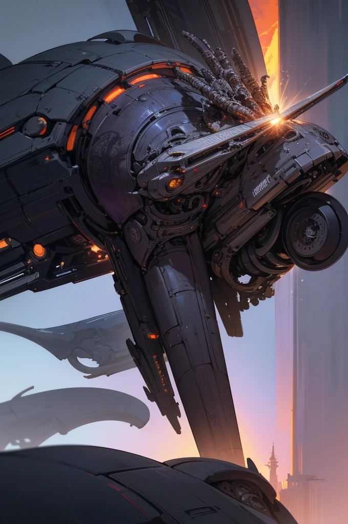 futuristic aircraft Biomechanical metallic, gray color with purple details, shoots laser rays, beautiful sunset, Ultra detailed, Hyper realistic, 4k, Ultra detailed image, realistic, Highly detailed, perfect composition, beautiful intricately detailed incredibly detailed, 8K fine art photography, hyper detailed, Masterpiece
INFO