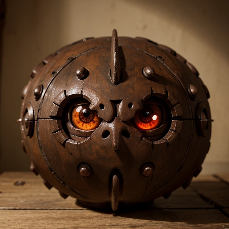 Fleshy Beholder from Dungeons & Dragons with mechanical eyes