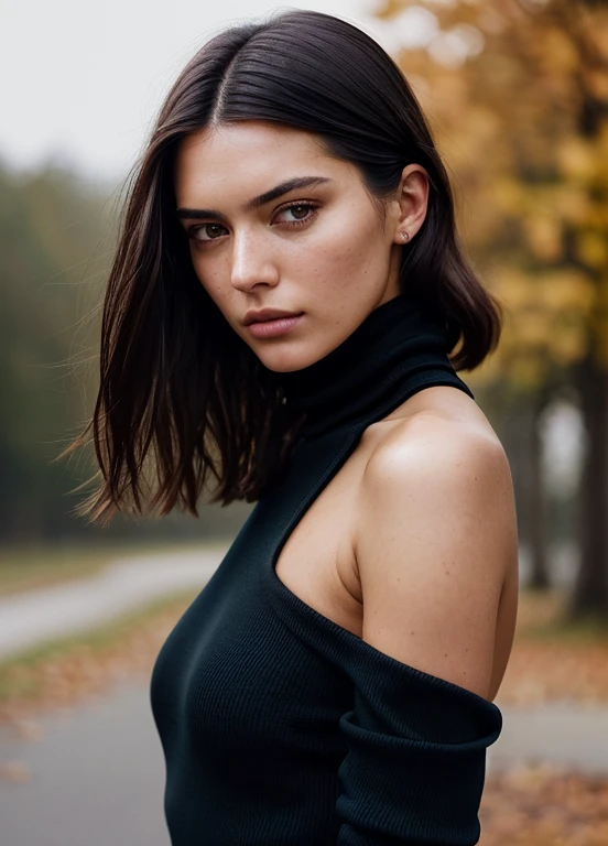 A stunning intricate full color portrait of (sks woman:1), wearing a black turtleneck, epic character composition, by ilya kuvshinov, alessio albi, nina masic, sharp focus, natural lighting, subsurface scattering, f2, 35mm, film grain,