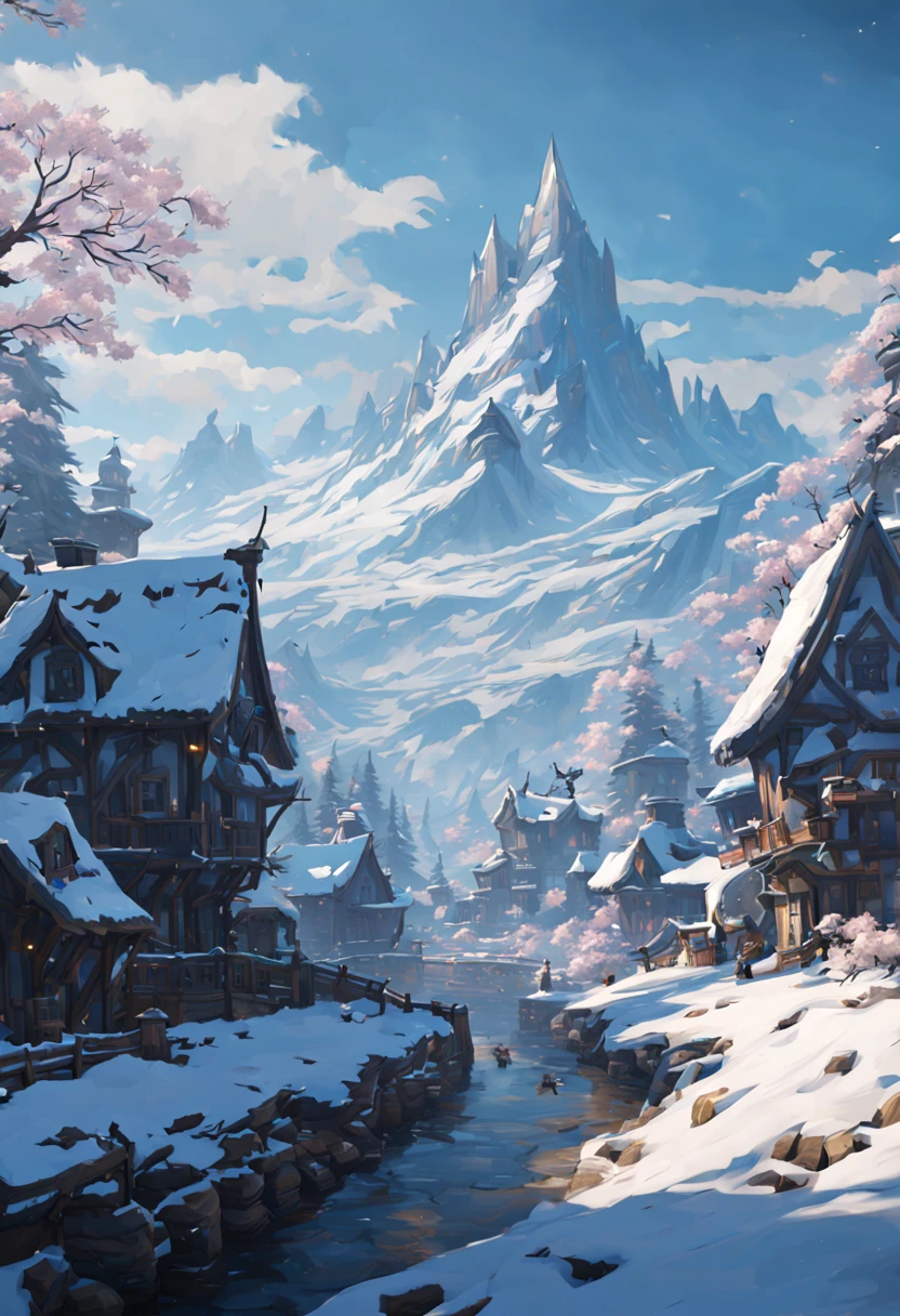 by greg rutkowski, winter, enhance, intricate, (best quality, masterpiece, Representative work, official art, Professional, unity 8k wallpaper:1.3)