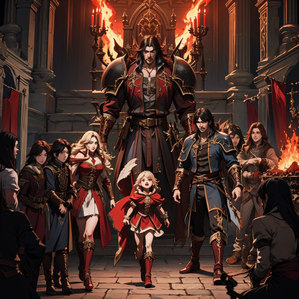 Castlevania Lords of Shadow Hyper Realistic Hyper Detailed Scenes Hell Kingdom Movie Filled with 10 Demons in Fire Hyper Detailed Movie Scene War