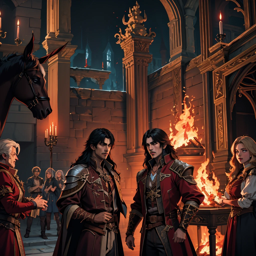 Castlevania Lords of Shadow Hyper Realistic Hyper Detailed Scenes Hell Kingdom Movie Filled with 10 Demons in Fire Hyper Detailed Movie Scene War