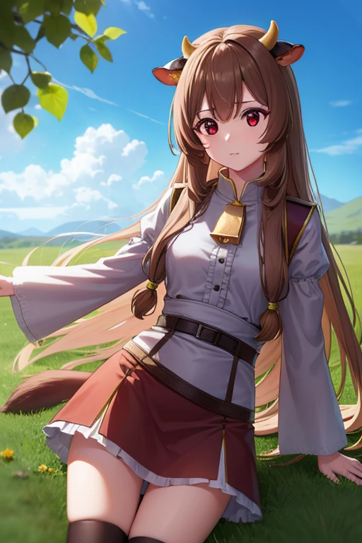 Lavtalia, Lavtalia, Animal ear, Brown hair, long whitr hair, raccoon ears, Raccoon girl, Raccoon tail, (red eyes:1.5), coda,
Rest arm garters, obi strip, Brown belt, brown robe, a skirt, juliet sleeves, longer sleeves, Fluffy sleeves, short skirt,
BREAK looking at viewer,
BREAK outdoors, ln the forest, naturey, suns, Skysky, (cow boy shot:1.5),
BREAK BREAK BREAK (tmasterpiece:1.2), Best quality at best, A high resolution, Unity8k wallpapers, (illustratio:0.8), (美丽细致的眼睛:1.6), Extremely detailed face, perfect litthing, extremely detremely detailed CG, (Perfect hands, perfect anatomia),
