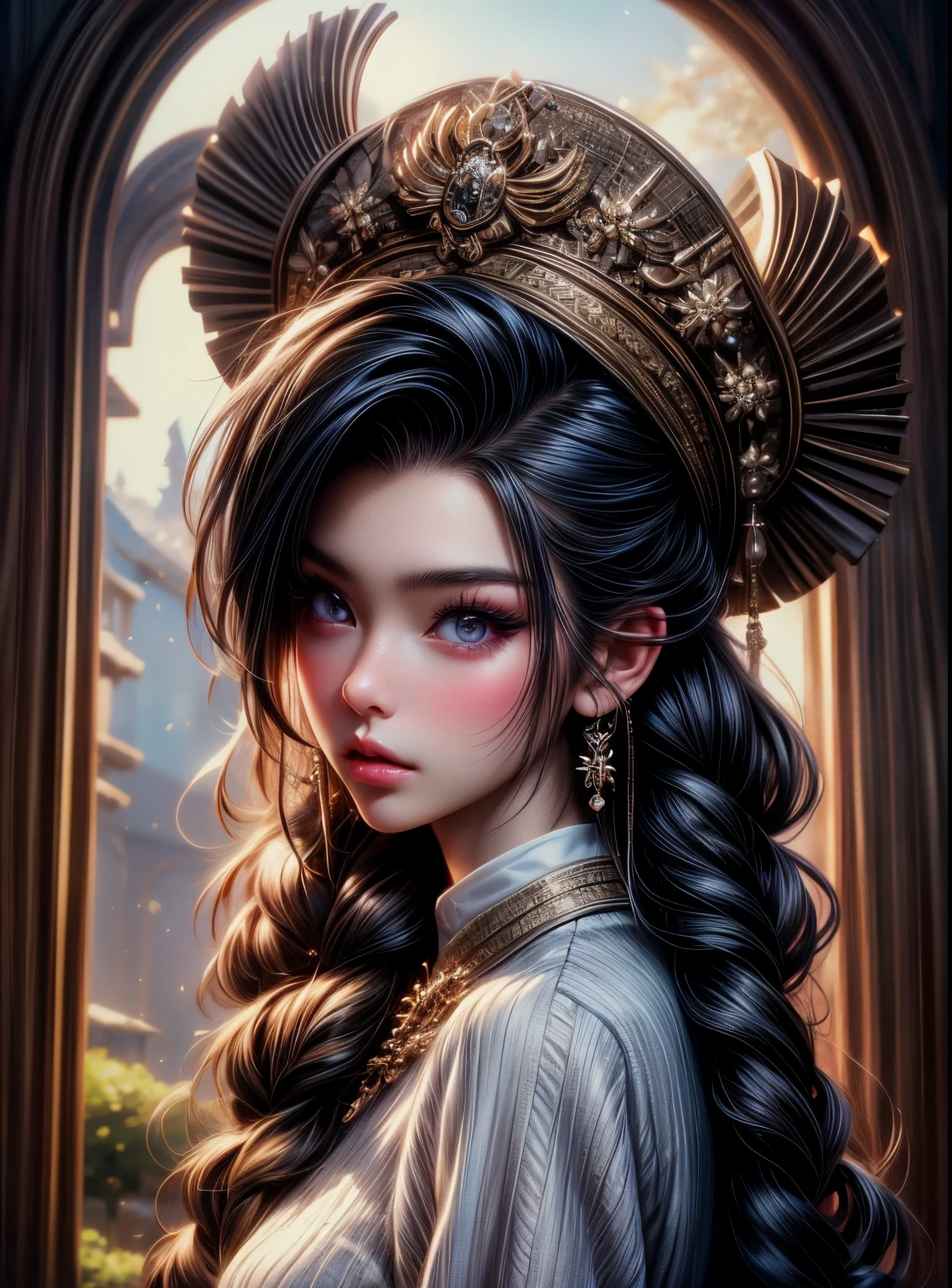 Un primer plano de una mujer con cabello largo y negro con un vestido blanco, ulzzang, maquillaje popular de Corea del Sur, Modelo IG | Artgerm, Chica coreana, Yanjun Chengt, inspirado por Yanjun Cheng, maquillaje coreano popular, Retrato Jisoo Blackpink, Hermosa joven coreana, Hermosa mujer surcoreana, Beautiful aesthetic face, Hermosa joven coreana