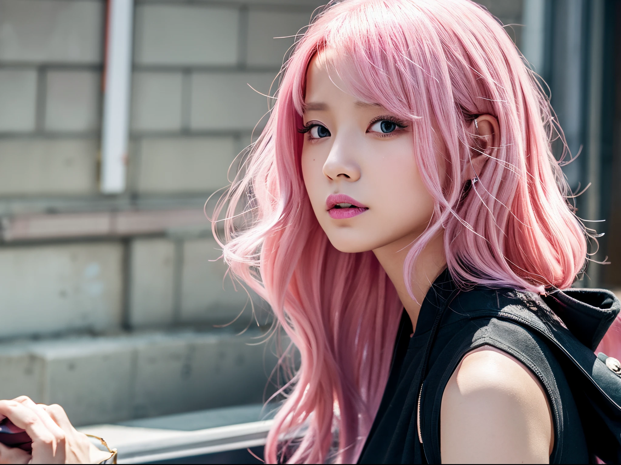 1 girl、Pink hair、Temper