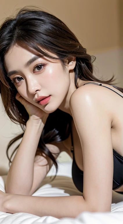 4K、8K、Best Quality、Extremely detailed、Finely detailed、hightquality、ighly detailed、Super masterpiece、ultra-detailliert、超A high resolution、Super mass、One woman is a very cute Japanese woman.................:1.2、The bikini:1.2、A bed in a dirty room is in the background:1.three spotlights:1.2、FULL BODYSHOT:1.25、Lie down:1.35、Bold makeup:1.2、Eyeshadow 1.35
