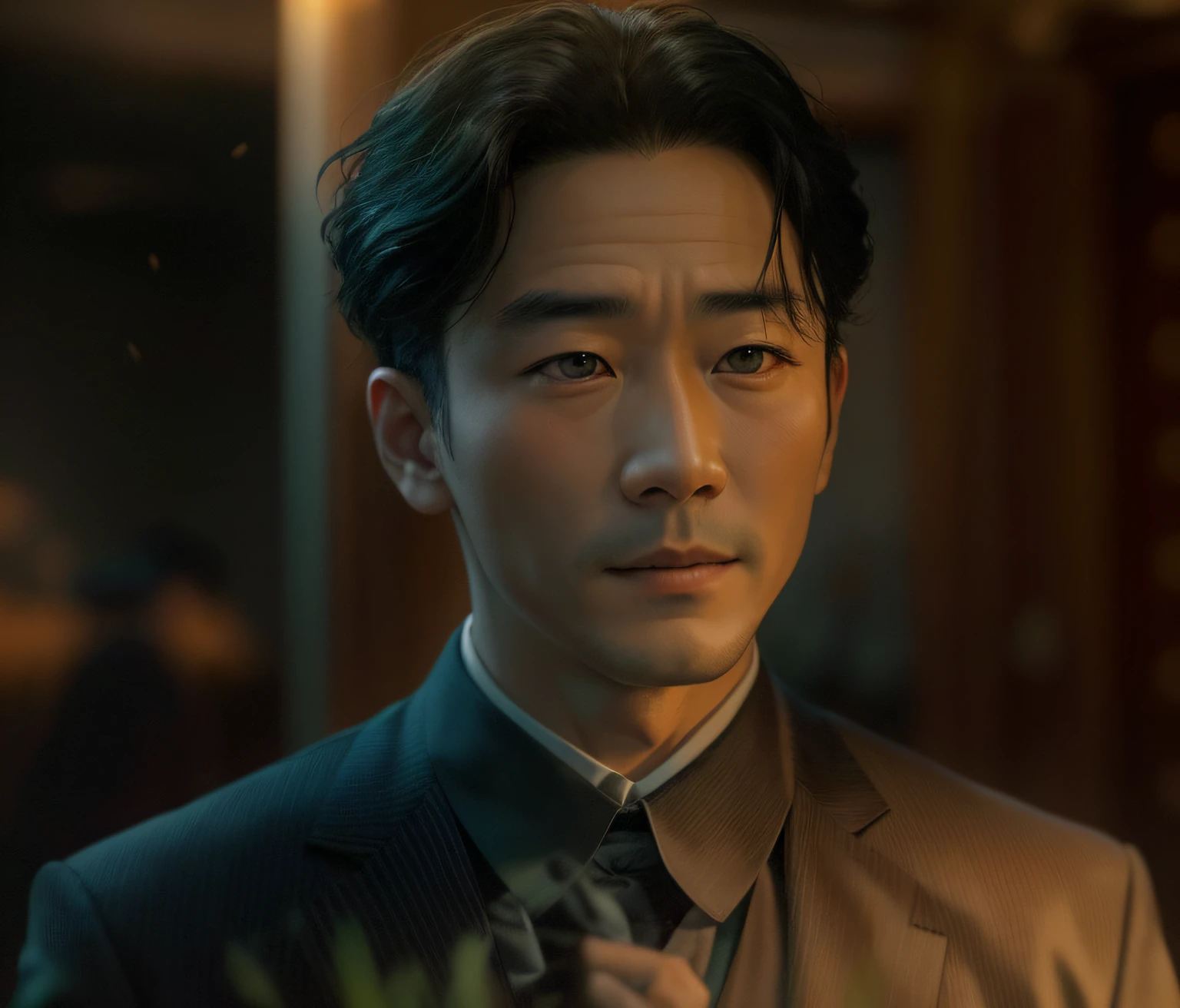 there is a man in a suit and tie standing in a room, highlight scene of the movie, bo feng, inspired by Wang Guxiang, inspired by Li Tiefu, jin shan, inspired by Chen Daofu, cai xukun, screenshot from a movie, yan, still from loki ( 2 0 2 1 ), handsome chad chin, lu ji