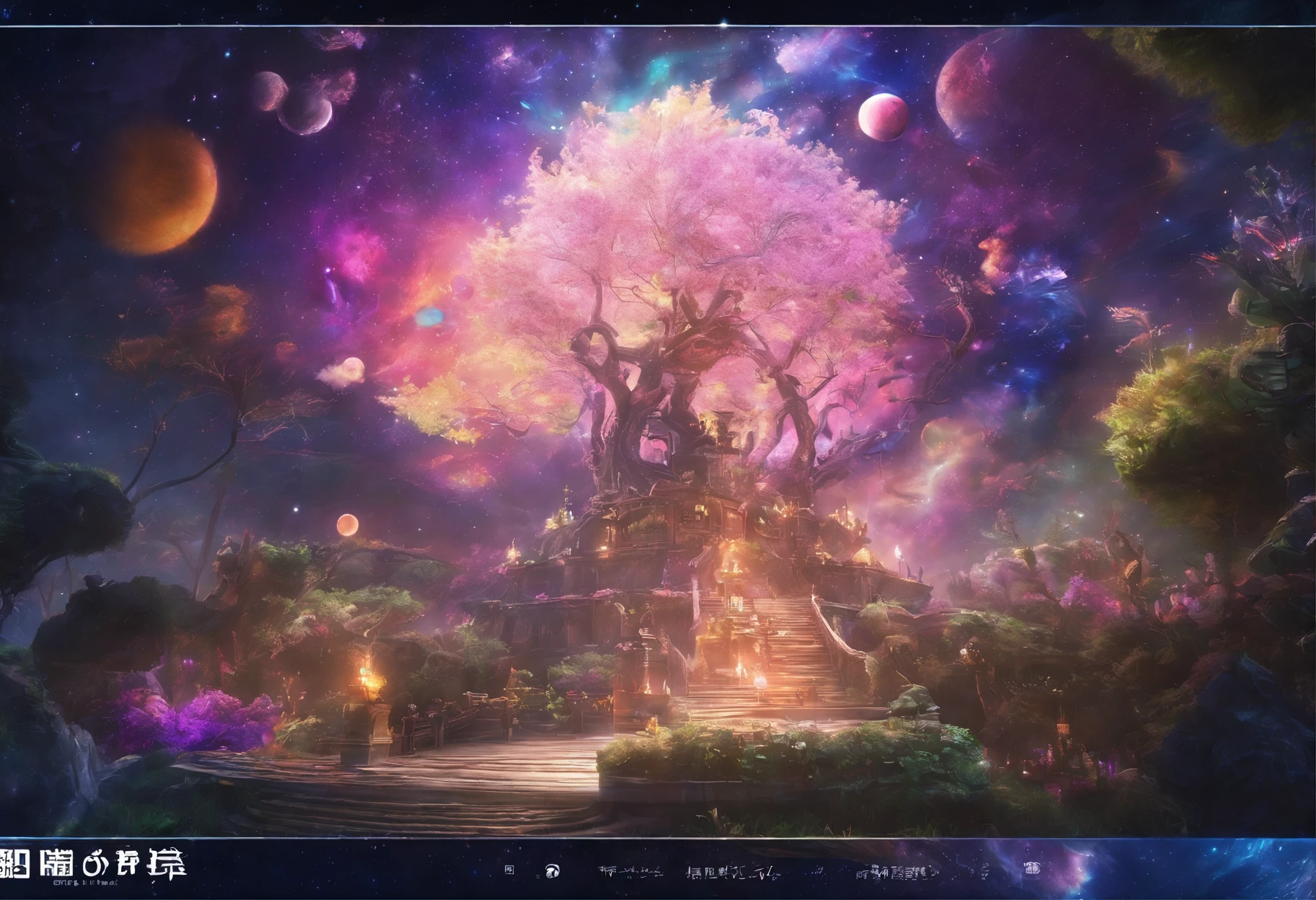 （（（Giant rainbow banana house emits auroras，covered with vines，leafs，fresh flowers））），Intense contour light，Luminous inside，Colorful，（（Best quality））， （（tmasterpiece）），Enhanced dynamic viewing angle，Sparkling creek，（weeds），flowers blooming，glowing effect，ultra - detailed，Works of masters，high high quality，8K分辨率，depth of fields，电影灯光，epic graphics，high high quality，ultra - detailed，Detailed pubic hair，Accurate，电影灯光
