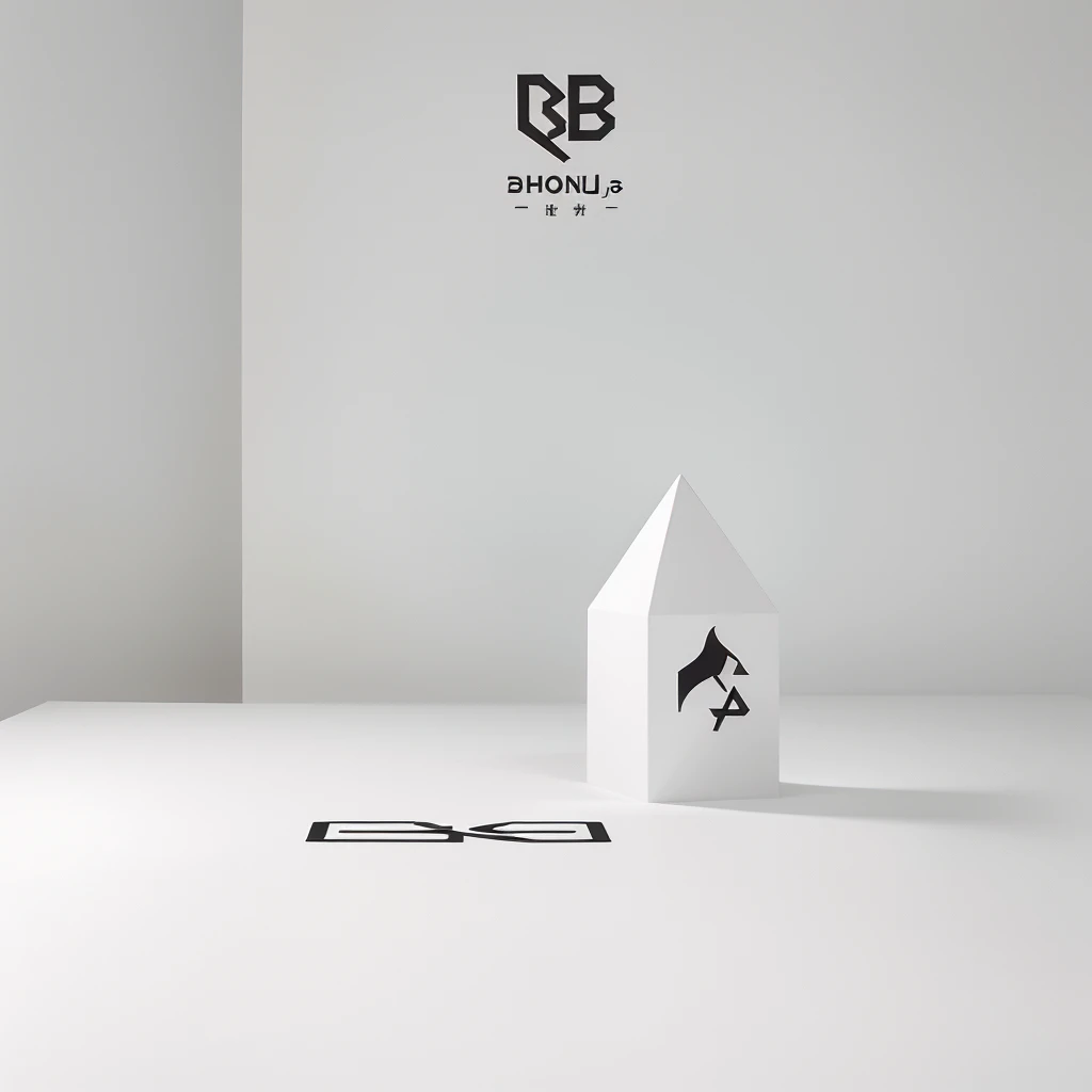 Design logo,,Letter B shape outline、horn、alert,Minimalist style,Two-dimensional images