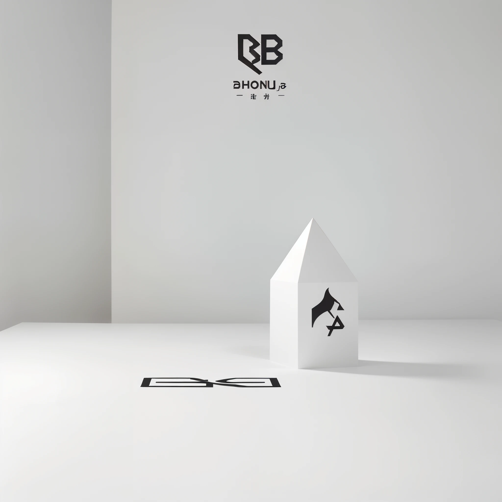 Design logo，，Letter B shape outline、horn、alert，Minimalist style，Two-dimensional images