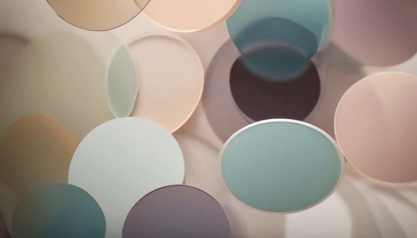 A high-resolution image showcasing an abstract composition of overlapping circles in various sizes and shades of pastel colors.