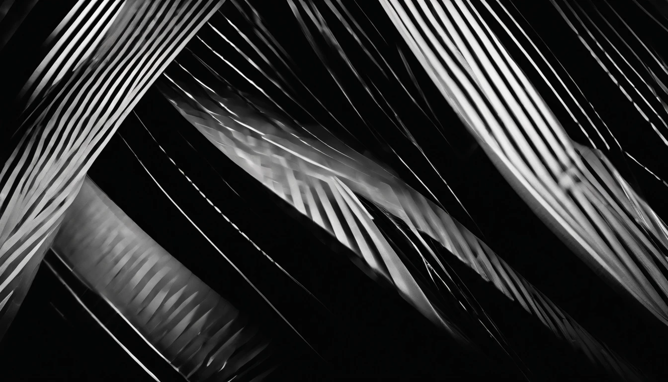 A minimalist background with a bold, abstract pattern of intersecting diagonal lines in contrasting colors like black and white.