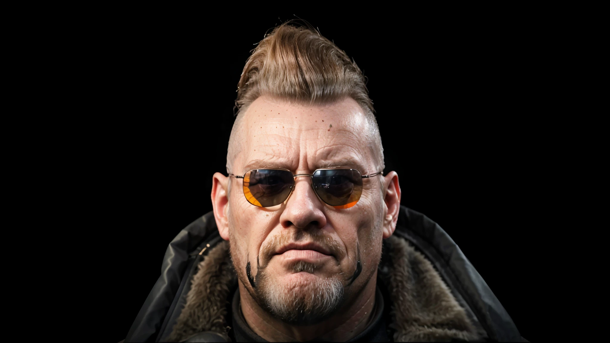 a close up of a man with a beard and sunglasses, sfm render, cyberpunk old man, from half-life 2, donald trump as baron harkonnen, inspired by Karl Kopinski, 3d render senior artist, portrait of hide the pain harold, rendered in sfm, character portrait closeup, heavy looking, walter white in team fortress 2, character portrait