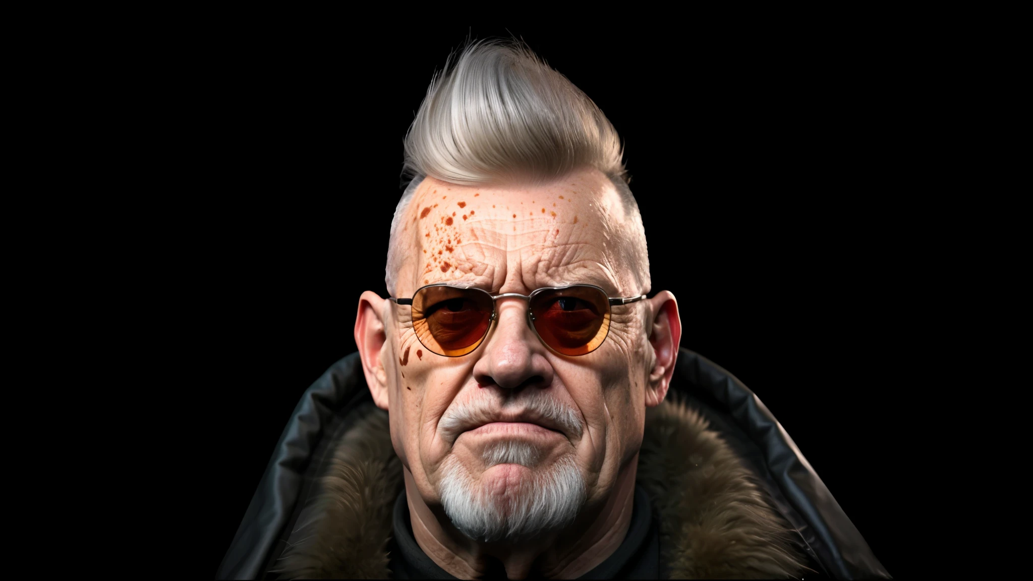 a close up of a old man with a beard and sunglasses, sfm render, cyberpunk old man, from half-life 2, donald trump as baron harkonnen, inspired by Karl Kopinski, 3d render senior artist, portrait of hide the pain harold, rendered in sfm, character portrait closeup, heavy looking, walter white in team fortress 2, character portrait