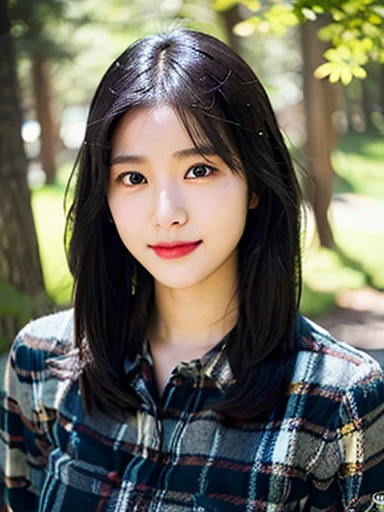 (masterpiece, best quality, photo realistic, official art:1.4), (UHD, 8K quality wallpaper, High resolution, raw photo, film grain:1.2), (shiny skin), professional lighting, physically-based rendering, Award-winning, highly detailed skin, (extremely detailed face and eyes, clear pupils), Carl Zeiss 85 mm F/1.4, depth of field, BREAK, 1girl, solo, kawaii 24-year-old Korean girl, (Nogizaka idol:0.7), (Korean idol:0.9), (glossy straight black hair, shoulder 
 length straight hair, forehead:1.3), extra rounded face, single eyelid, (soft smiling, closed mouth:1.3), (wearing longsleeved flannel shirt:1.3), (trekking pants,  trekking boots:0.7), (breasts emphasized, well shaped medium breasts:0.8), (looking at viewer), BREAK, (at a forest in Yosemite National Park), winter daytime, warm sunlight, (The Half Dome in background:1.2), (seductive posing, dynamic angle:1.3), upper body shot,