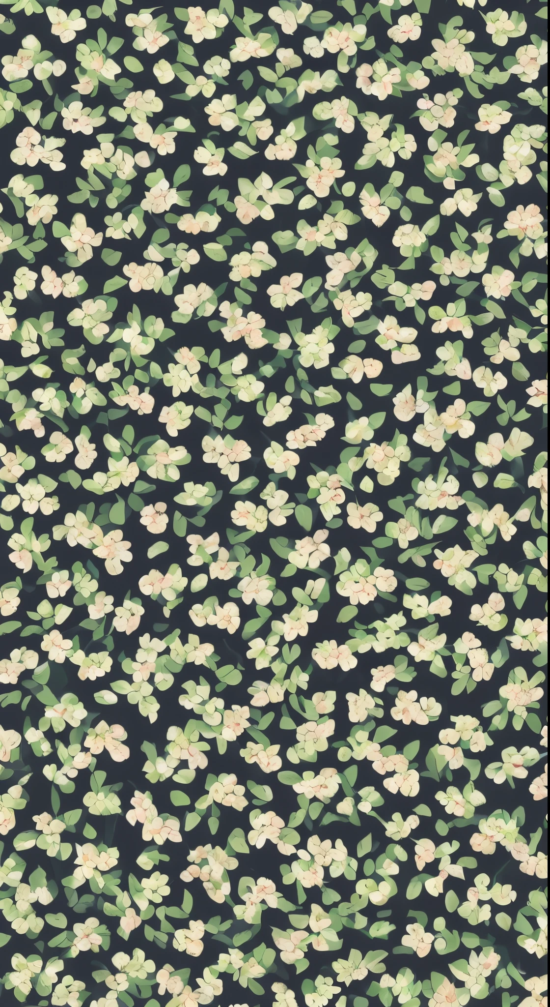 spring wallpaper pattern, wide spacing between objects, repetitive pattern