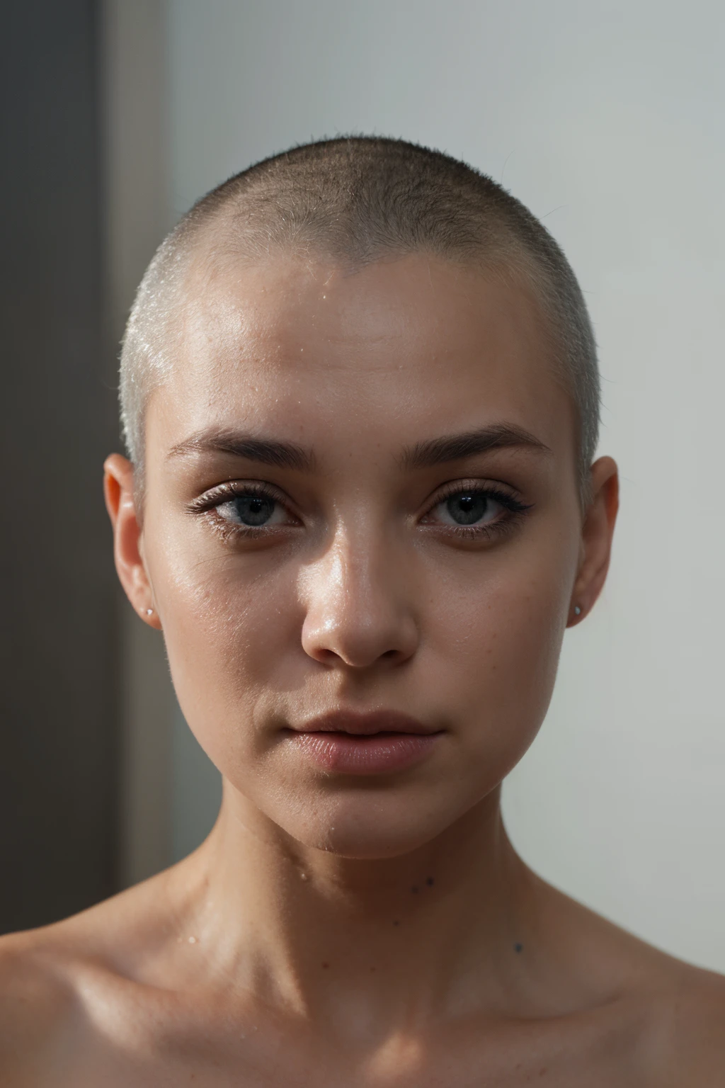 ((best quality)), ((masterpiece)), (detailed), perfect face, blue short hair, no hair dropping on her face