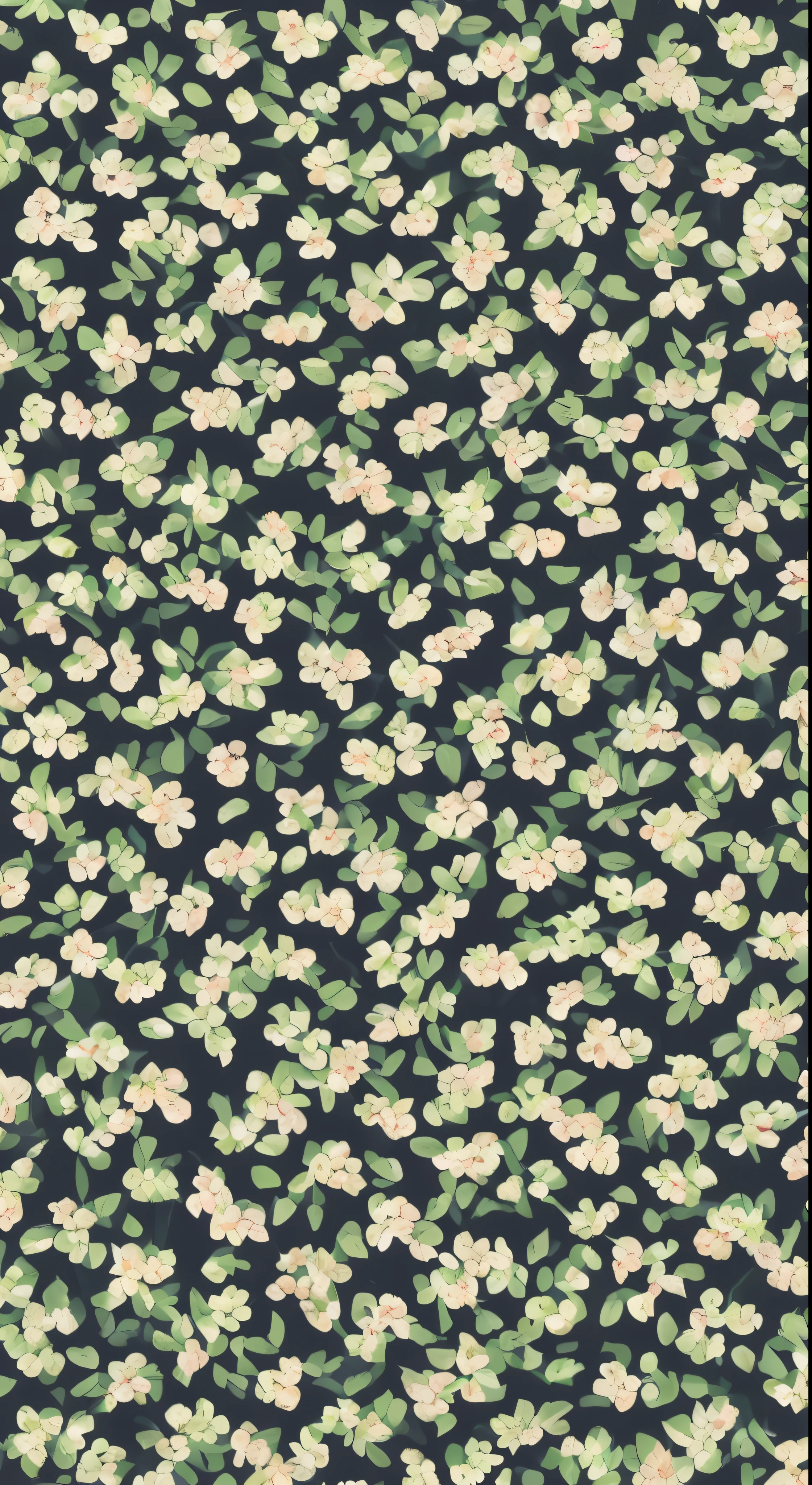 spring wallpaper pattern, wide spacing between objects, repetitive pattern