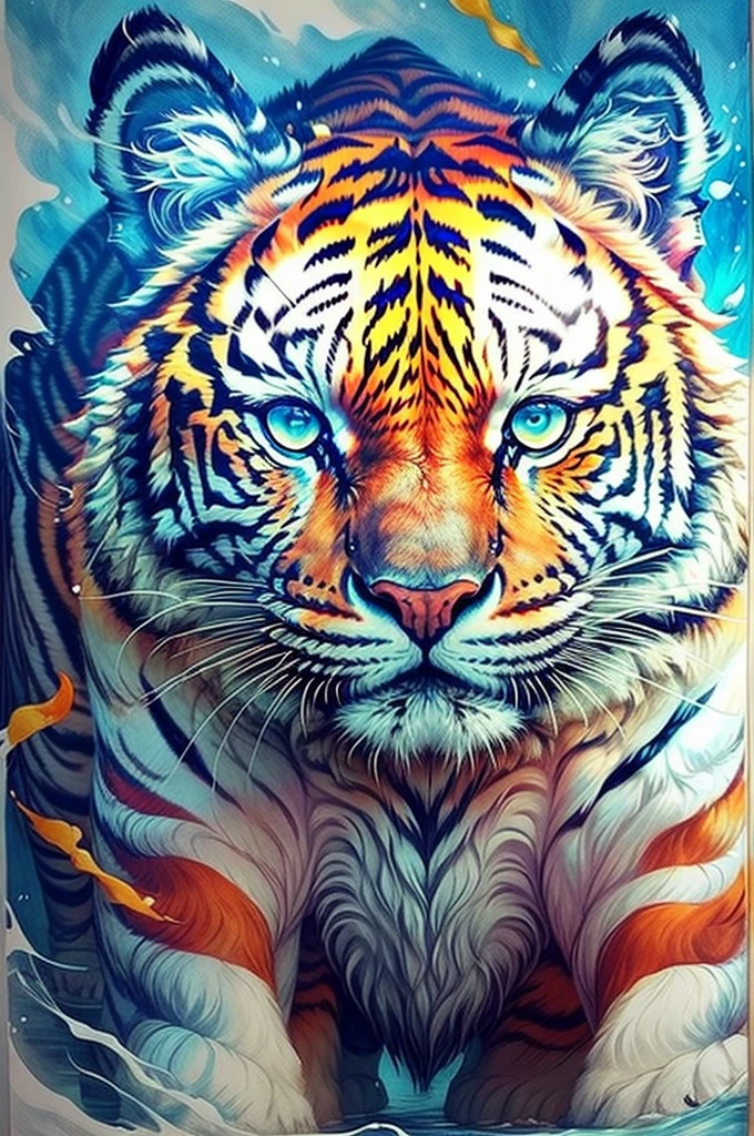 O Tigre Branco, Nascer do sol, A mixture of alcohol ink and white tiger, Explosions,
Yang08k,big breasts are beautiful,
tmasterpiece,qualidade superior,Best quality at best,arte oficial,lindo e bonito,