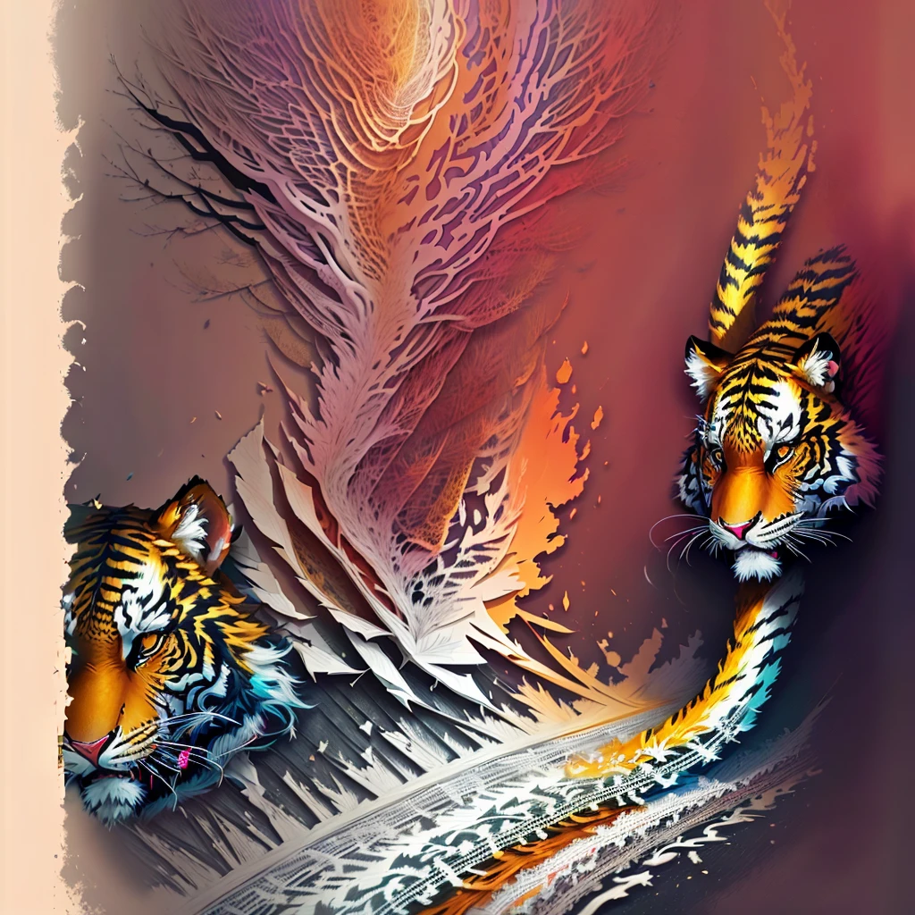 There&#39;s a white tiger looking at the audience, (tigre branco:1.5),estilo de arte vetorial, Grafites muito detalhados, Digital illustration style, pintura digital muito detalhada, Number art. The content is very detailed, pintura digital de alta qualidade, Arte Digital de Alto Detalhe, estilo de pintura digital, Arte Digital de Alto Detalhe, arte digital altamente detalhada