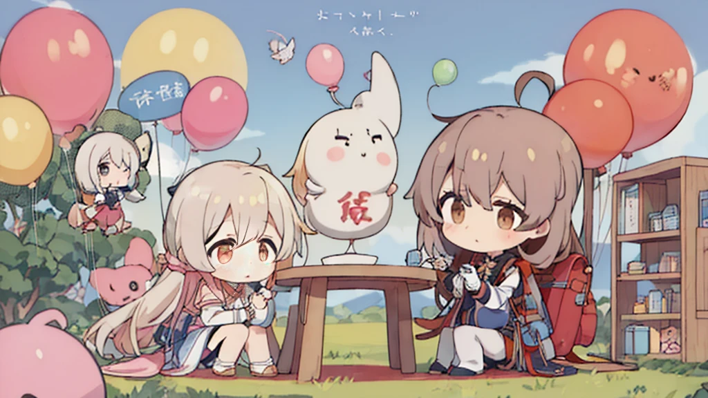 Engineers and mysterious inventions、dialogue、Manzai、Chibichara、Bokeh e Tsukkomi、memory balloon、Esbian de corpo inteiro、oficina、Kobo