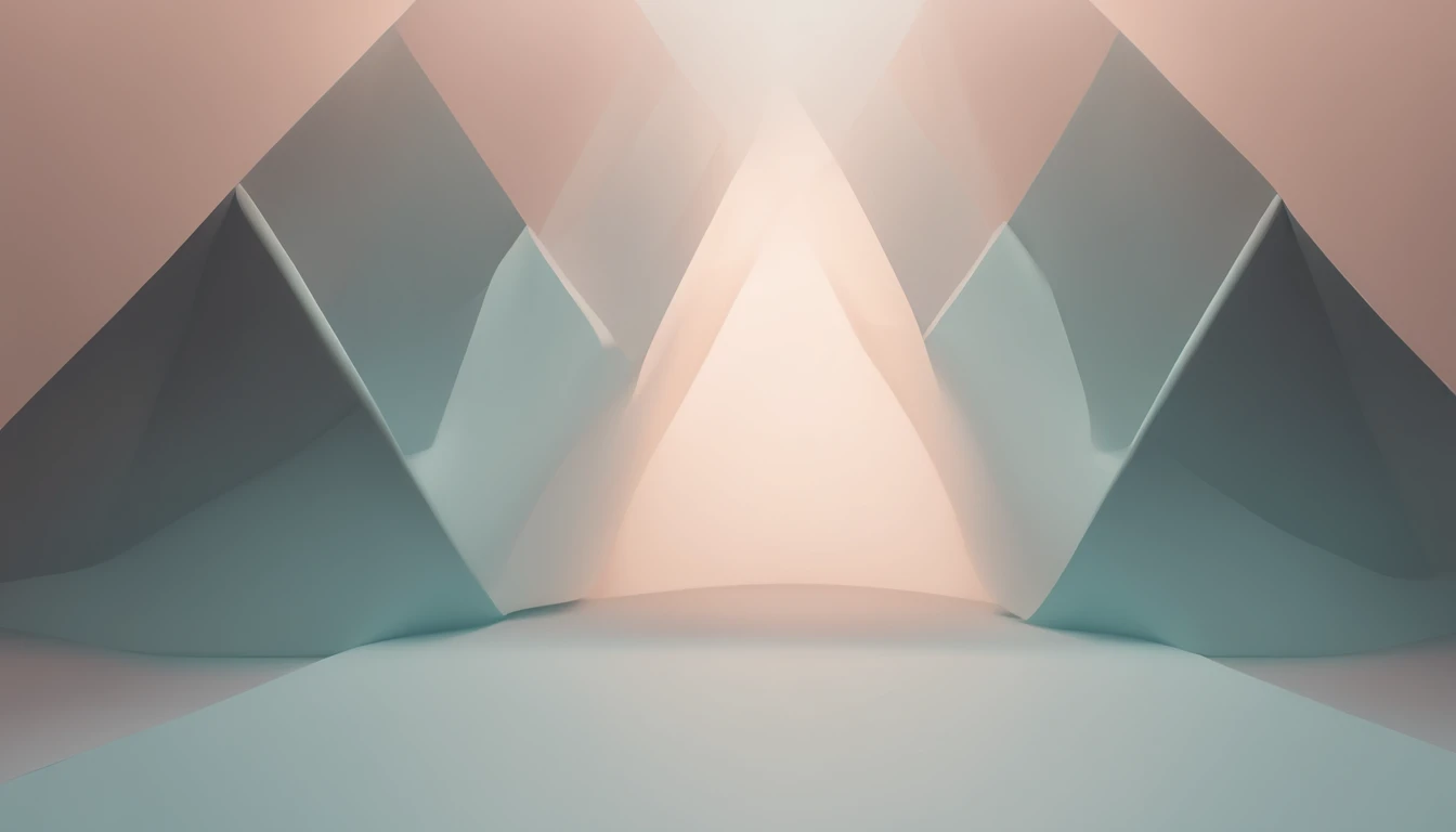 An aesthetic wallpaper featuring a minimalist, abstract design composed of irregular shapes in shades of pale pastels.