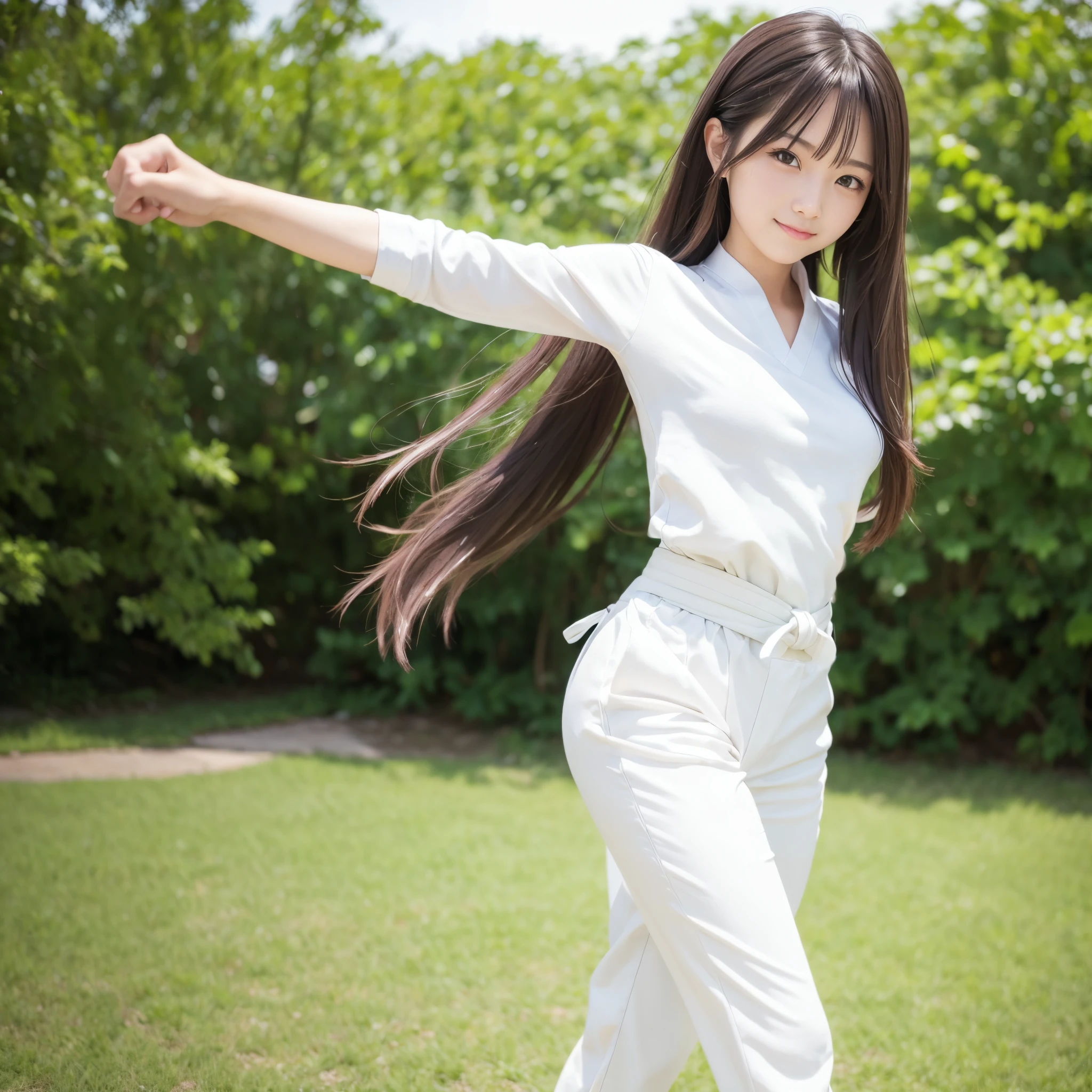 Paint in the natural color of a white karate uniform, Karate obi