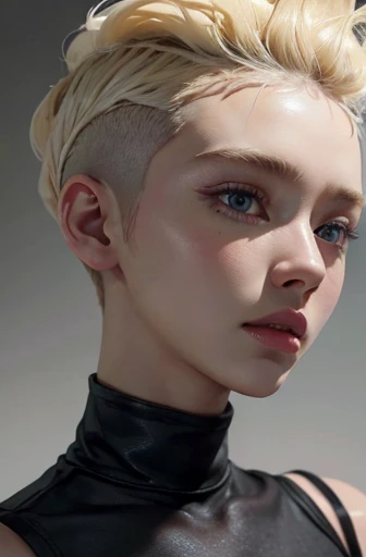 a 20 yo woman, blonde, (hi-top fade:1.3), dark theme, soothing tones, muted colors, high contrast, (natural skin texture, hyperrealism, soft light, sharp)