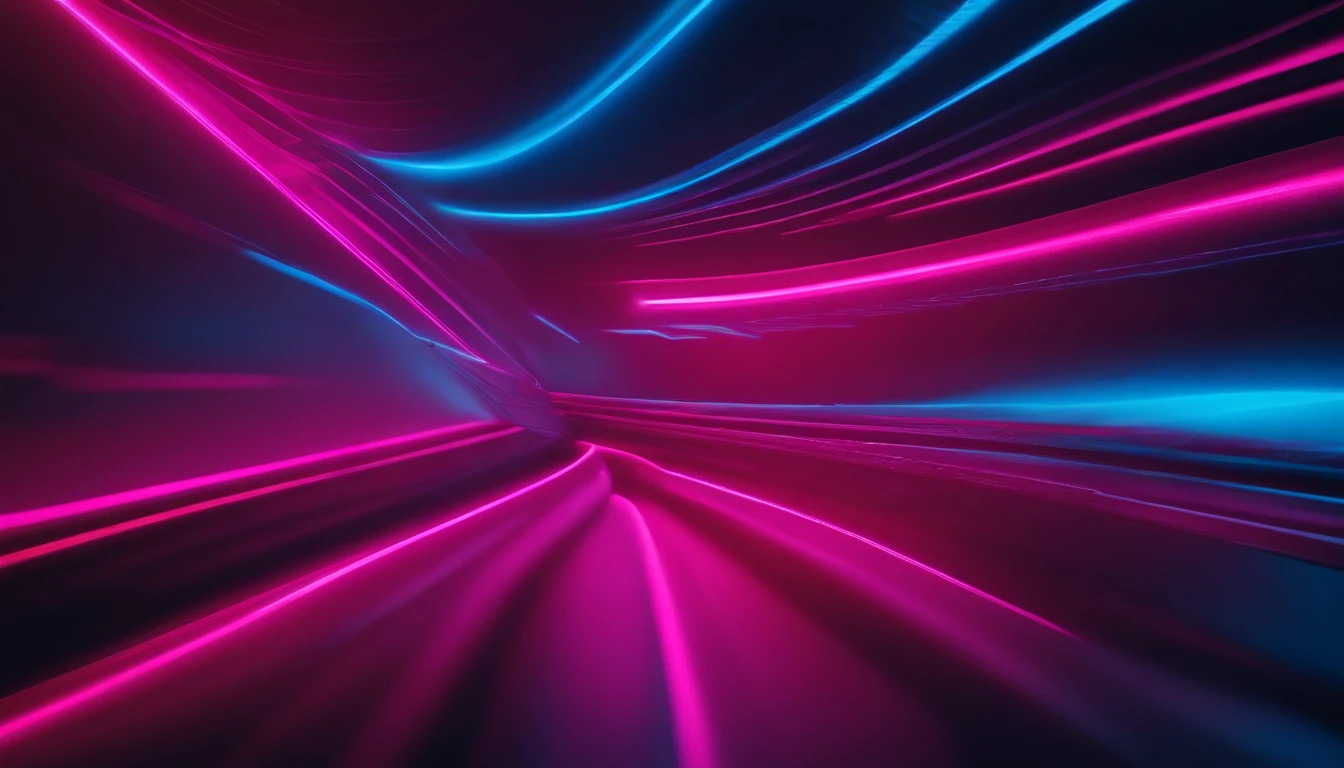 A minimalist background with a striking abstract pattern of bold, parallel lines in vibrant colors like electric blue and neon pink.