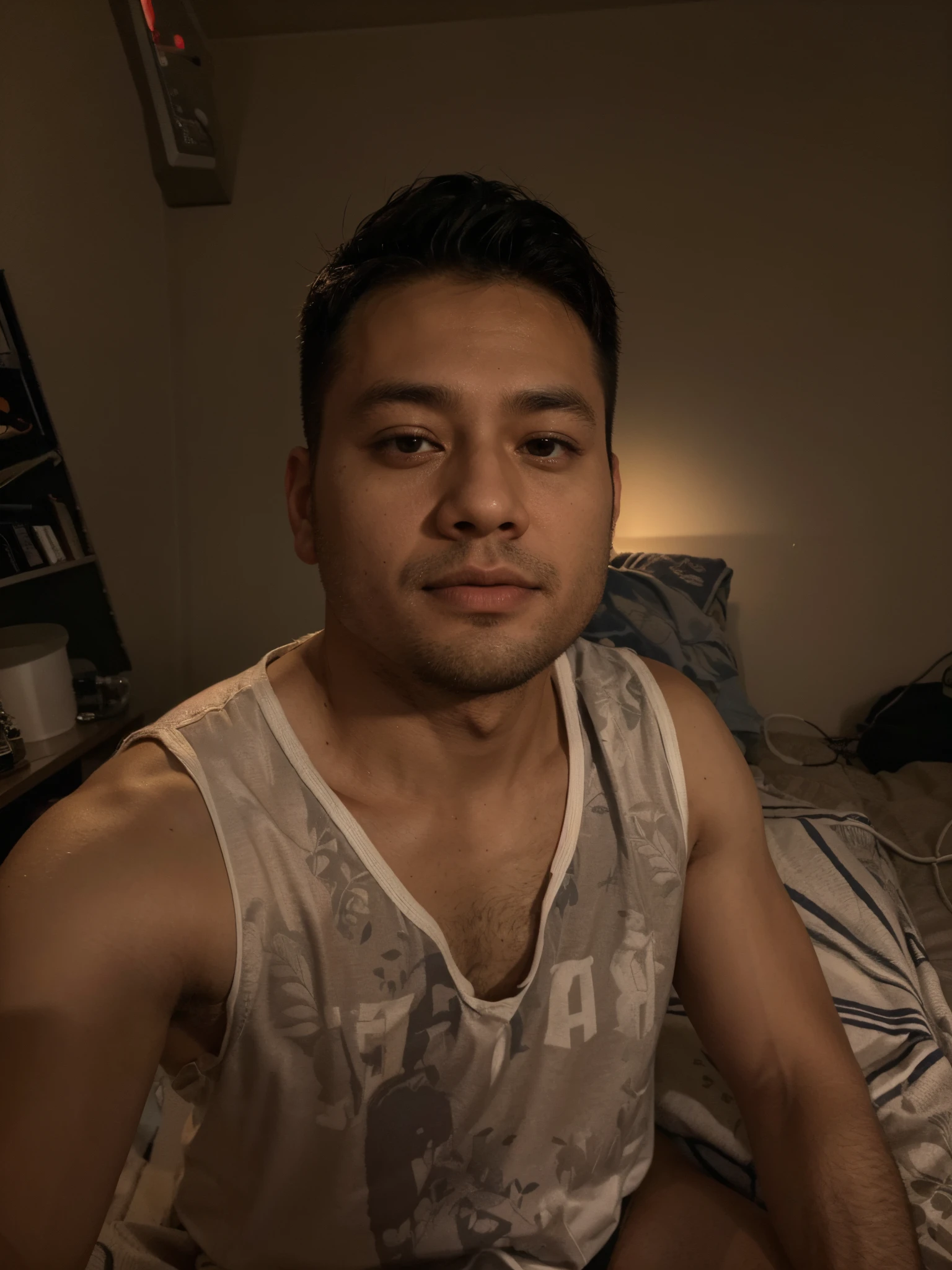 there is a man sitting on a bed with a remote control, 2 , 2 8 years old old, (38 yearsyears old man, 3 2 years old, 38 years old, 35 yea years old, 3 6 years old, 2 3 years old, a