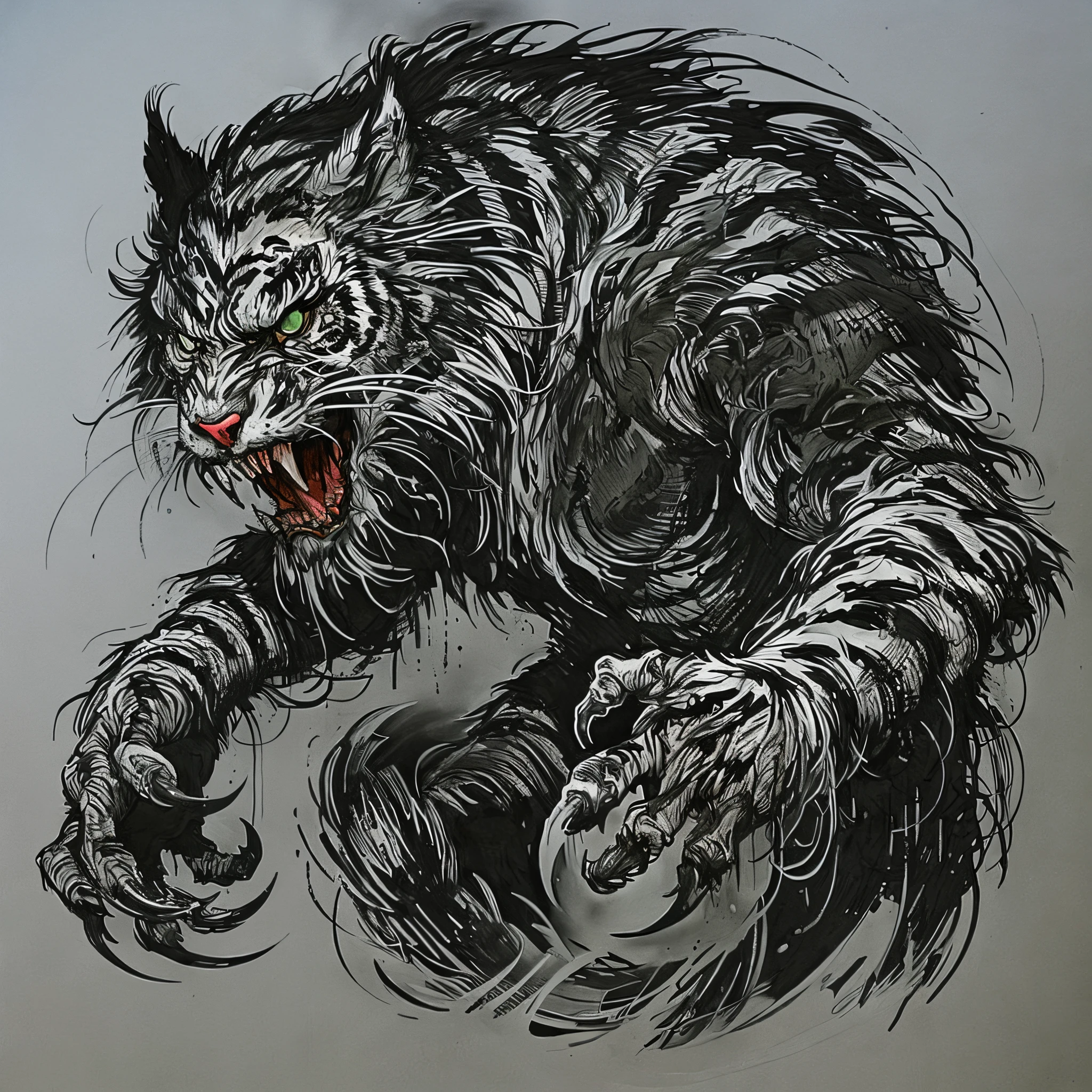 <lora:t3v3-000006:0.7>t3v3, wildcat, white background