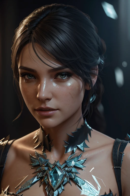 "fantasy goddess of mirrors", reflective, shatter, crash, broken glass, head and shoulders portrait, finely drawn eyes, 8k resolution concept art portrait dynamic lighting hyperdetailed intricately detailed Splash art trending on Artstation Unreal Engine 5 volumetric lighting