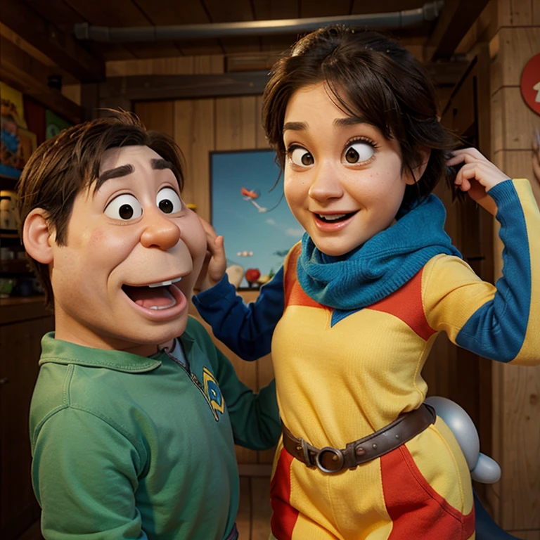 Pixar character slapping another Pixar character