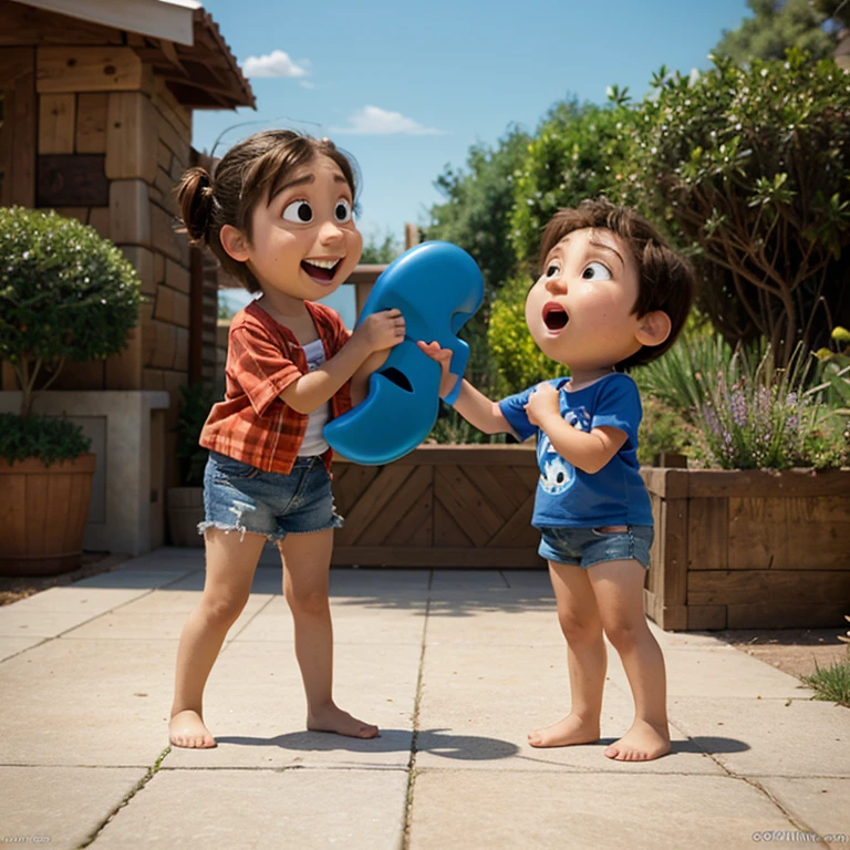Pixar character slapping another Pixar character