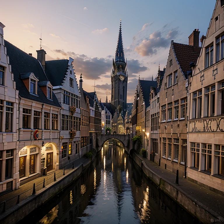 Brugges Belgium dusk