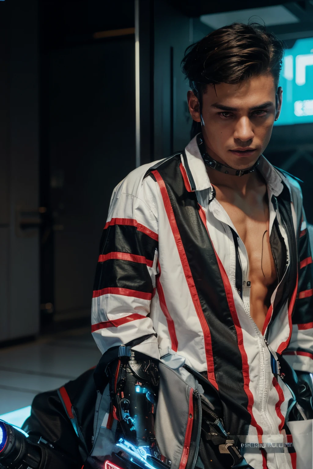 Change background cyberpunk handsome boy,realic face 8k,ultra realistic