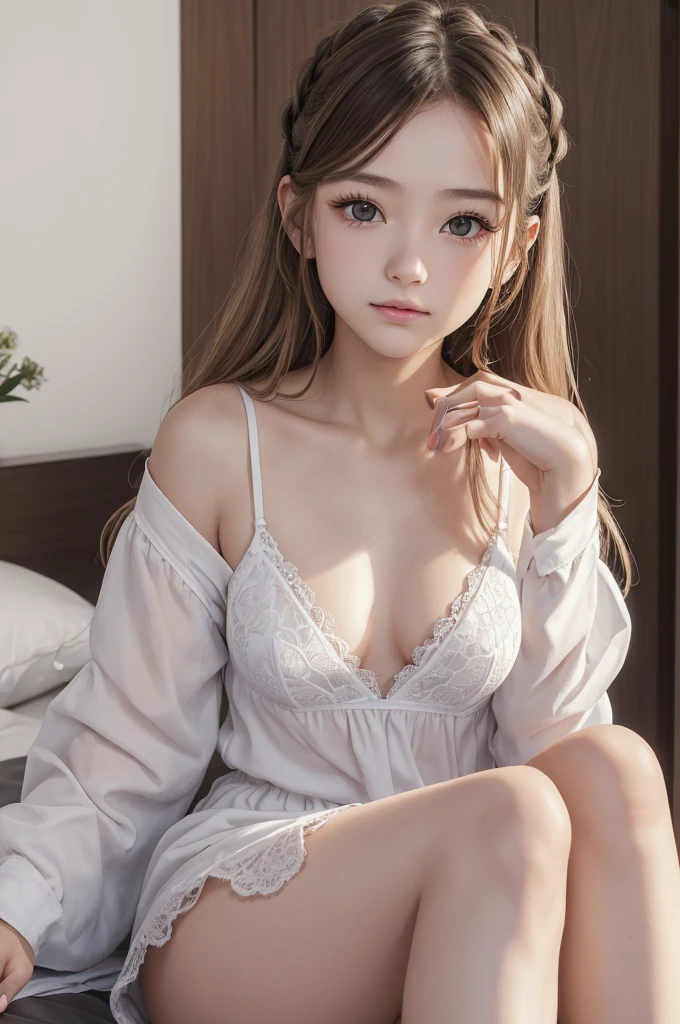 photorealisim、(A -yeld gi1.5)、(While filming adult videos)、(Setze dich auf beide Knie:1.6)、(Ausgewogener, slender body:1.5)、(kleinere Brust:1.5)、(Junge und niedliche Frisur:1.7)、Verlegener Blick、very white skin、Den Pony im Stich lassen、detailed body、Detaillierte Hand、kein Make-up