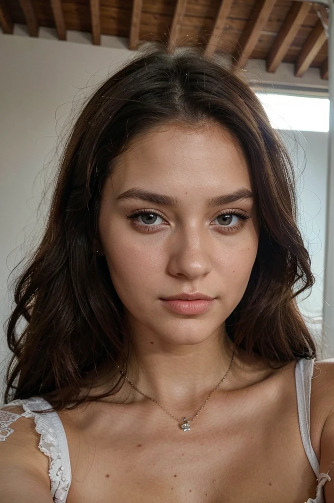 ((best quality)), ((Meisterwerk)), (Detailliert), Perfektes Gesicht, 1.1, Hochdetaillierte Gesichts- und Hautstruktur, Detaillierte Augen, brown eyes, brown colored eyes, cute makeup, Anastasia 24 year old russian, cute instagram modeling pictures, cute selfies in her Miami Beach mansion