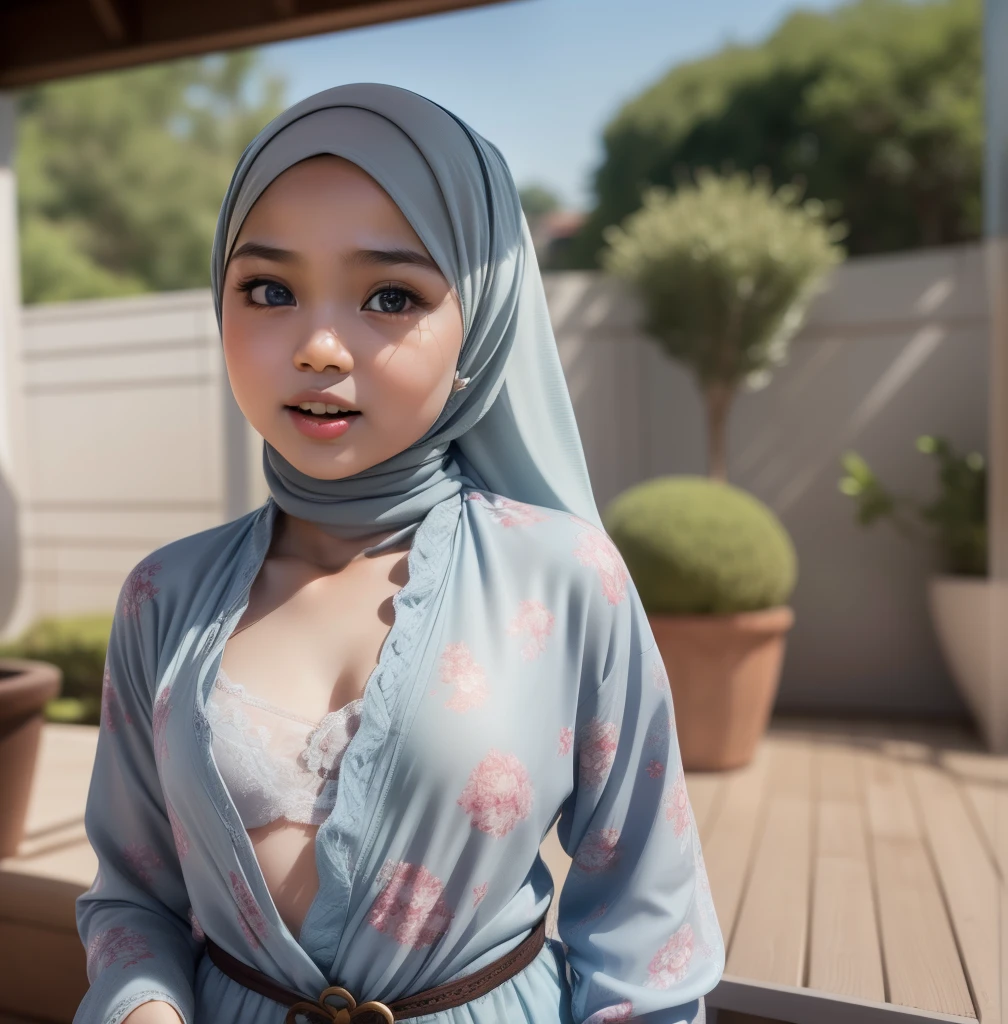 (((HIJAB MALAY GIRL))), masutepiece, High quality, UHD 32K, Realistic face, Realistic skin feeling , A Japanese Lady, 8 years old, Little Girl, Very cute and baby-like face, (((FLAT CHEST))), (MATRIX WORLD), ((look In front  at the camera and OPEN YOUR MOUTH)), (((LITTLE GIRL))), (((CUTE GIRL))).