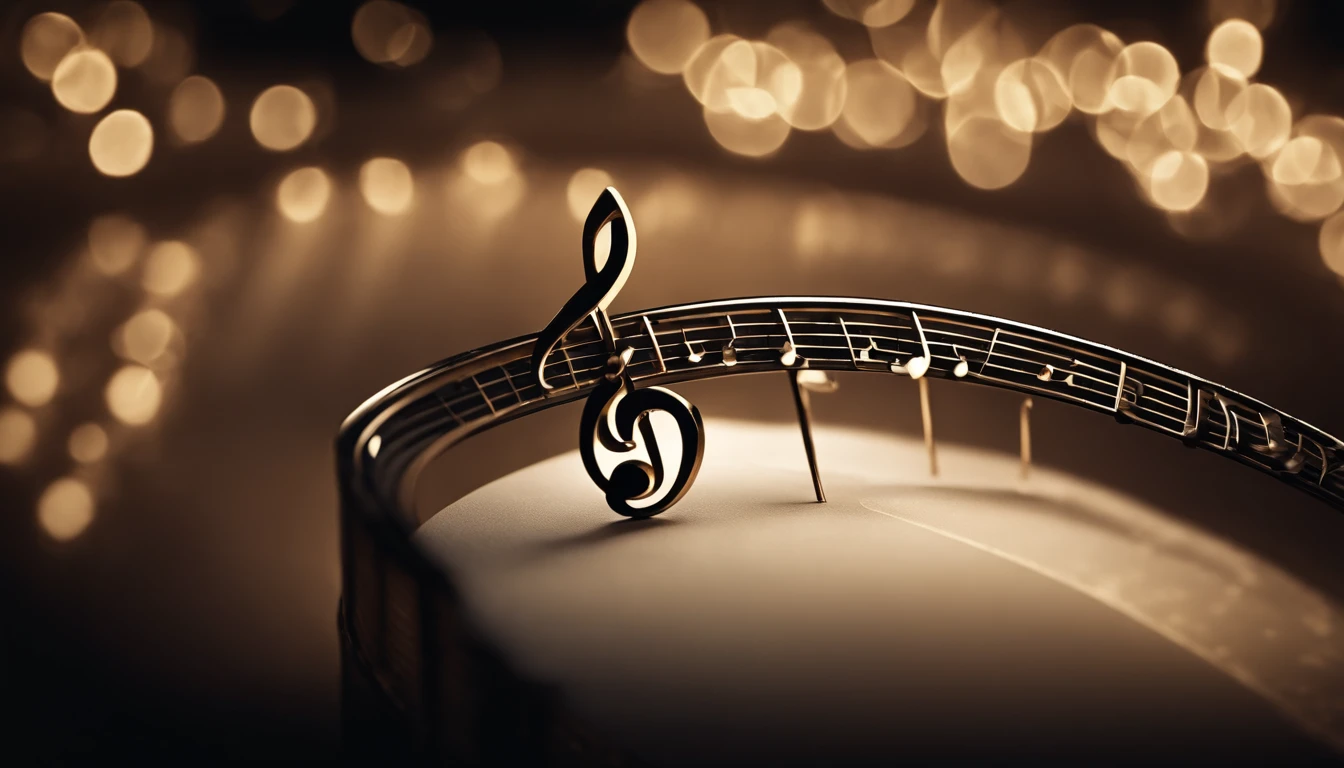 A high-resolution image of a single musical note, such as a quarter note, with intricate detailing and shading, capturing its curves and lines.